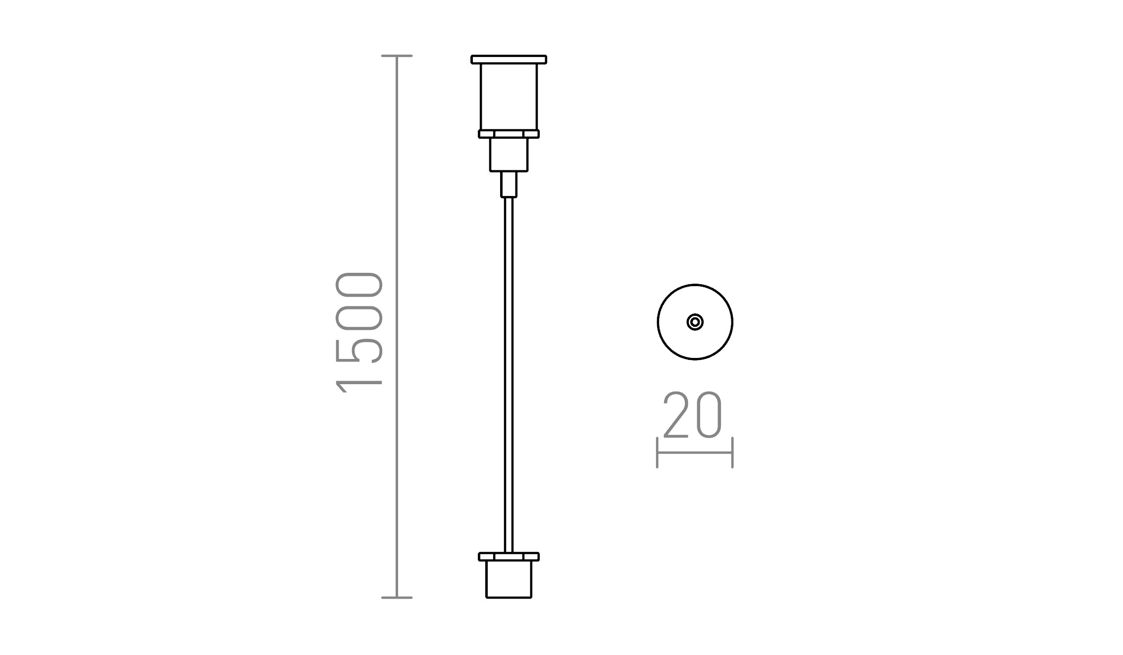 EUTRAC SUSPENSION SET 1.5M WIRE - Product sketch