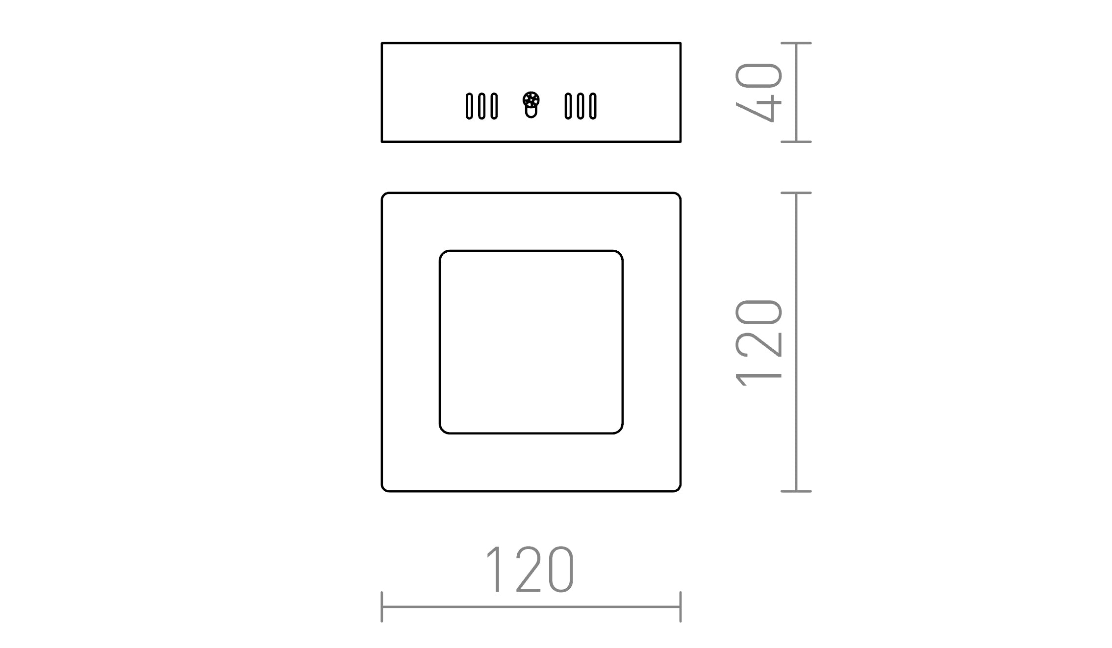 SLENDER SQ 12 SURFACE MOUNTED - Product sketch