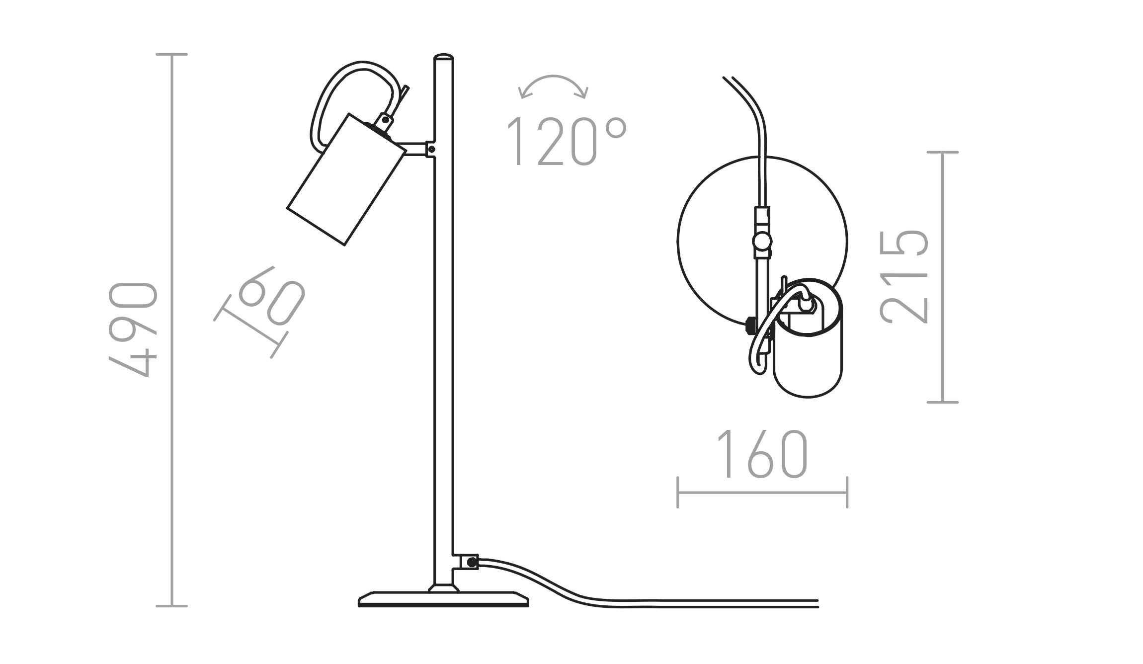 BUGSY  table lamp - Product sketch
