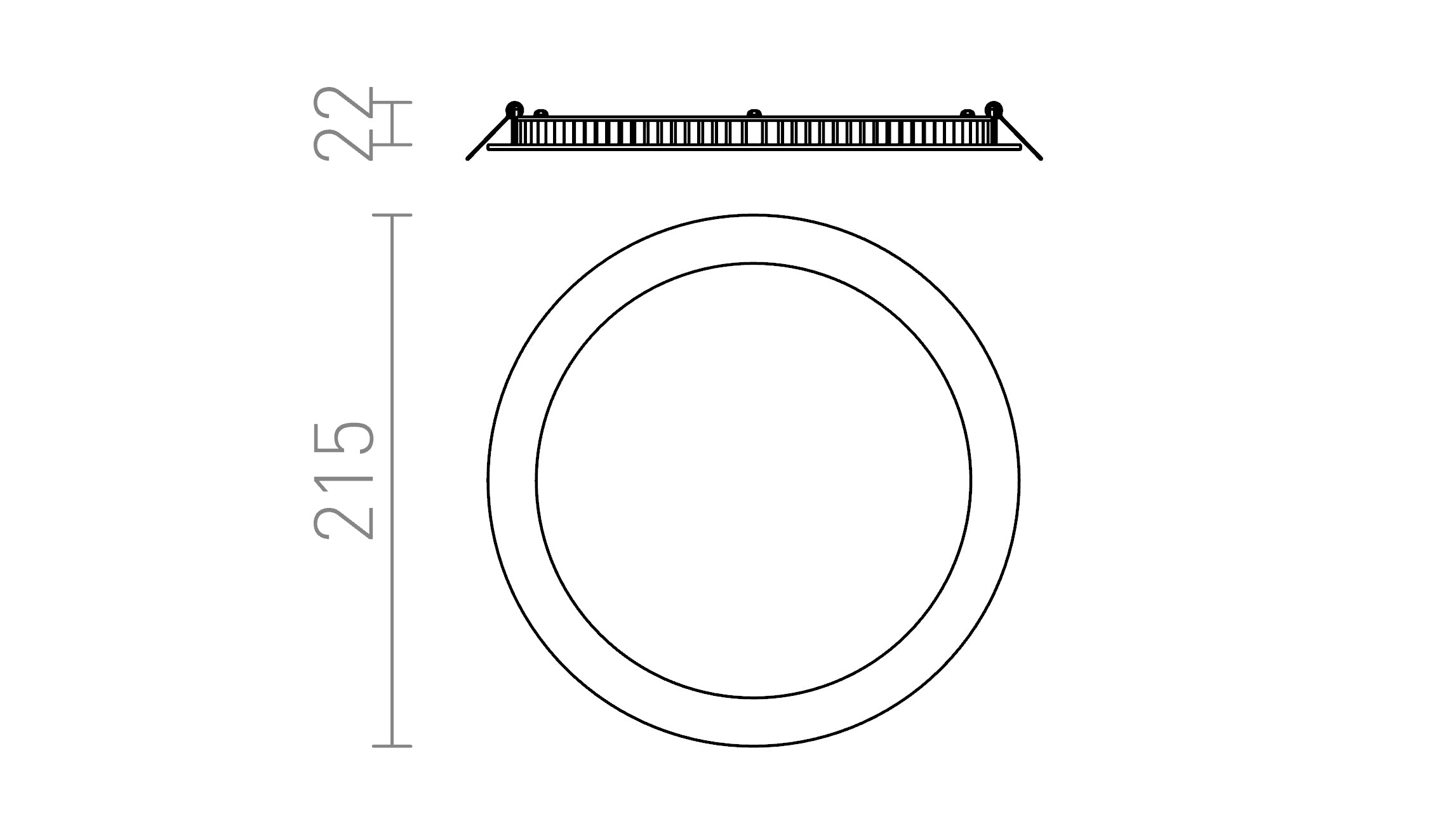 SLENDER R 22 RECESSED - Product sketch