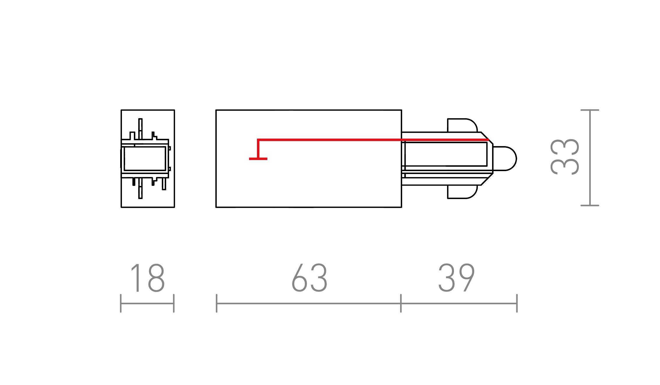 FEED-IN FOR 1-CIRCUIT TRACKS (POLARITY RIGHT) - Product sketch
