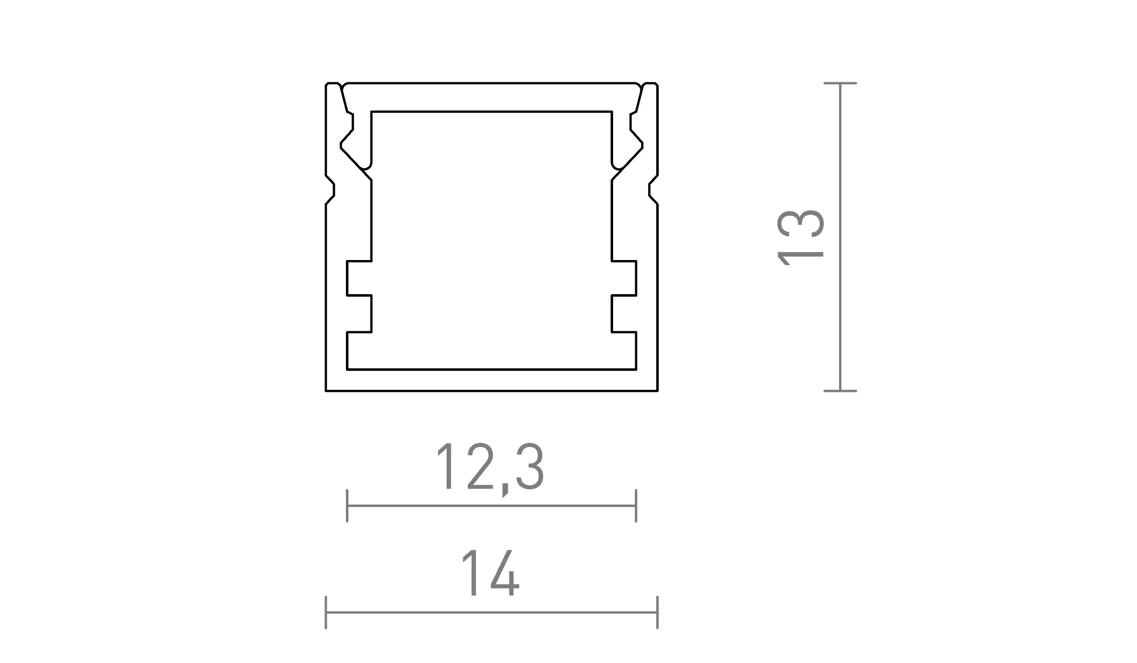 LED PROFILE C SURFACE-MOUNTED - Product sketch