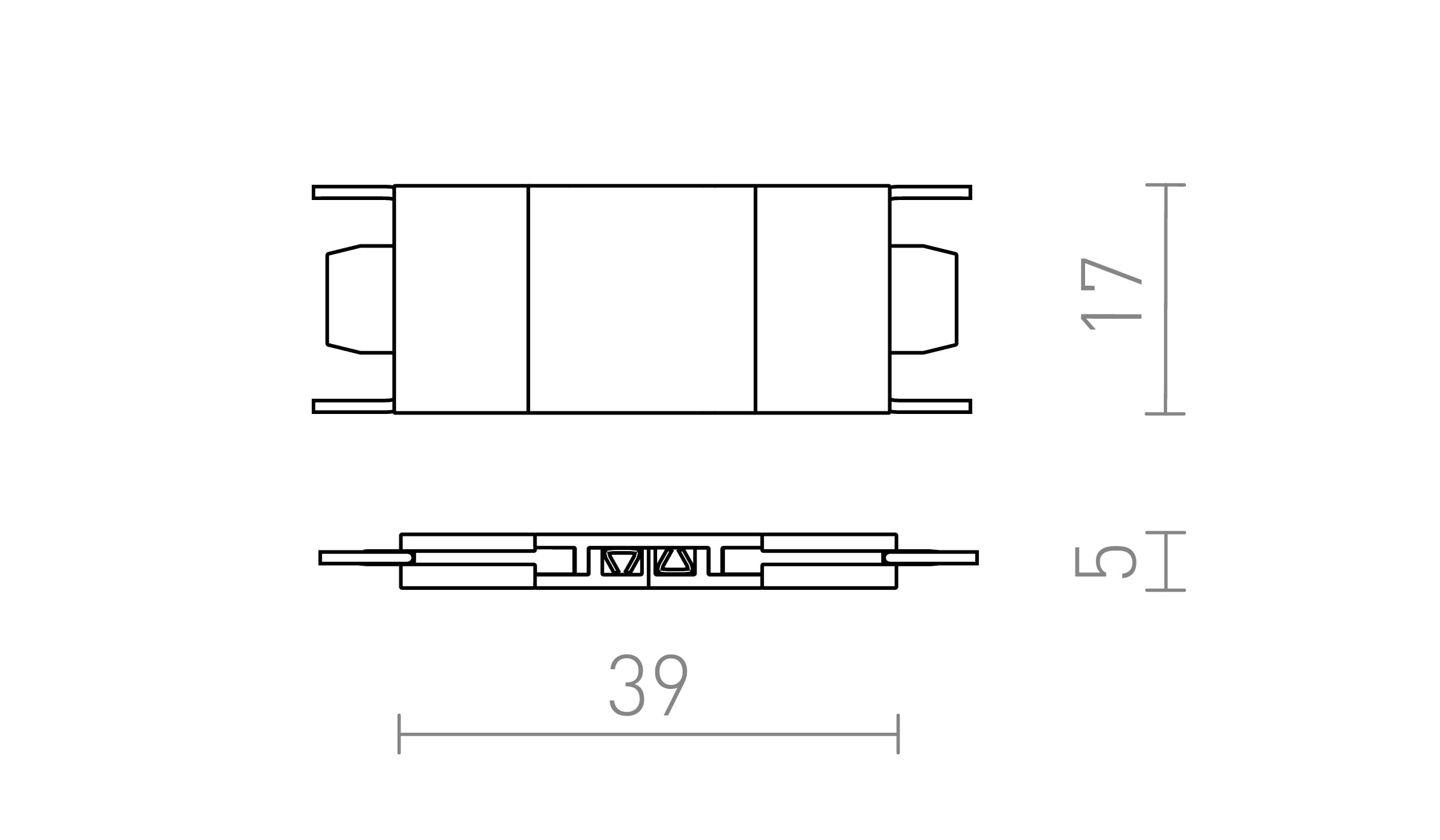 STRAIGHT JOINT FOR TRACK VEGA - Product sketch