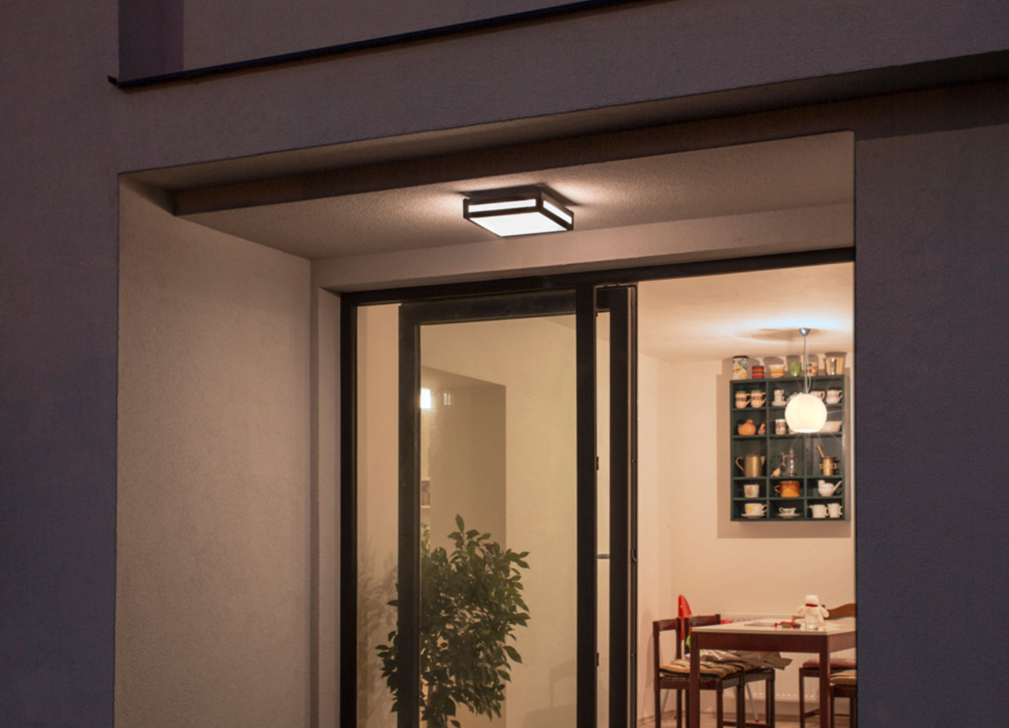 RENDL Outlet PLAKA ceiling black 230V E27 2x26W IP54 R10359 3