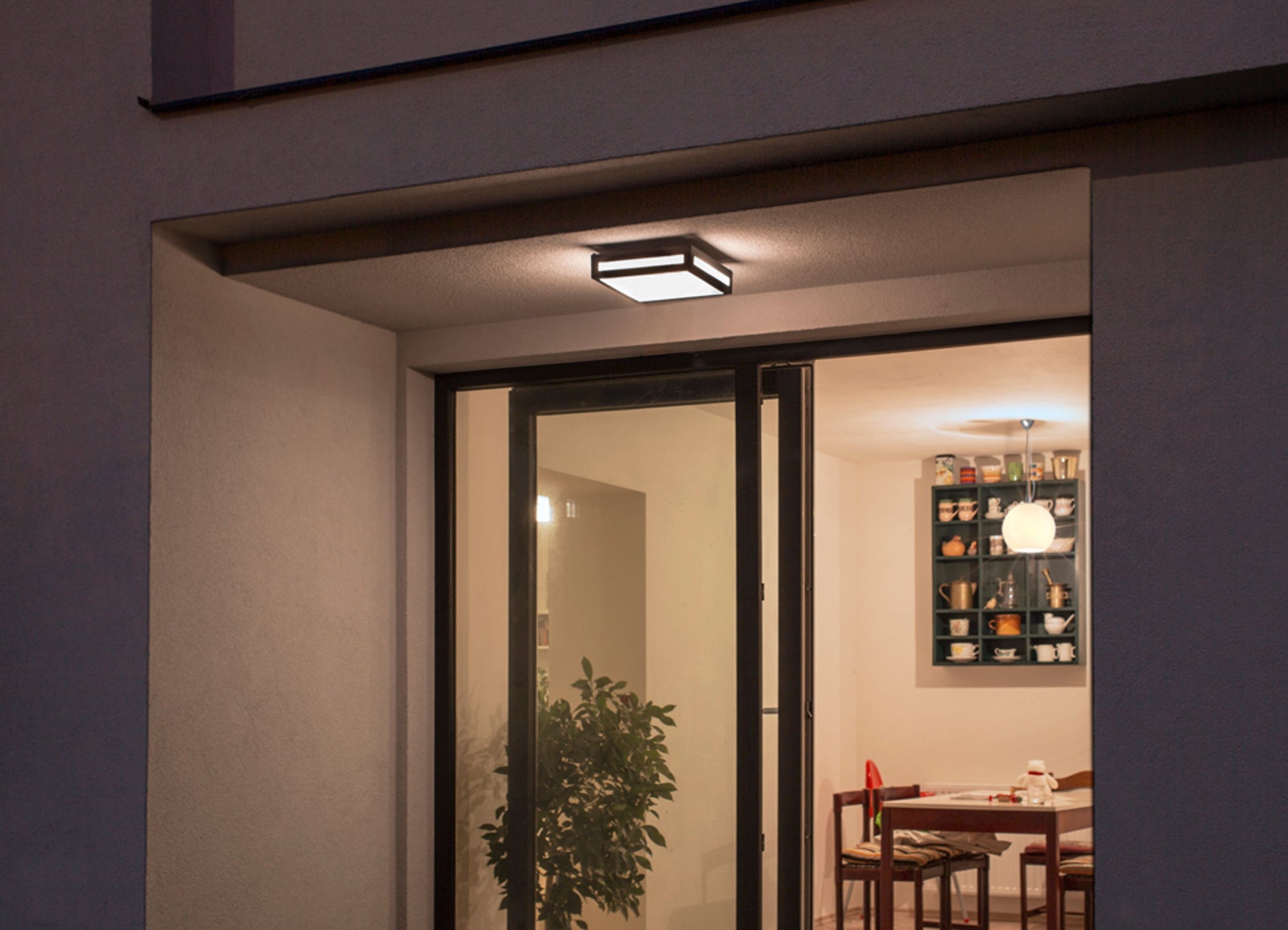 RENDL Outlet PLAKA ceiling black 230V E27 2x26W IP54 R10359 3