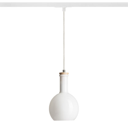 RENDL 1-circuit track system PULIRE RD for 1-circuit tracks  opal-colored glass/wood 230V LED E14 6W R13210 2