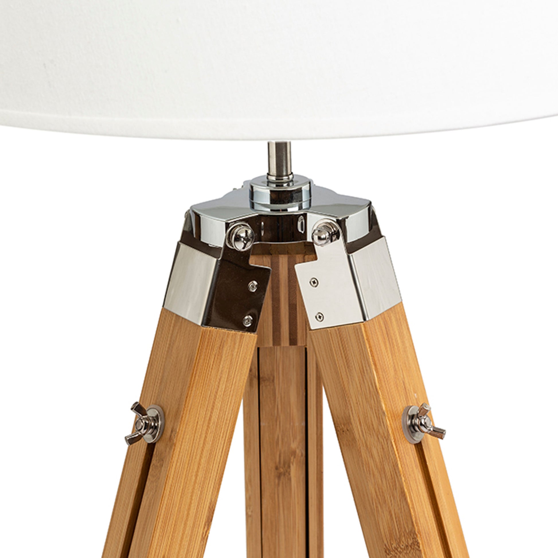 RENDL shades, shade bases, pendent sets ALVIS floor base  bamboo/chrome 230V LED E27 15W R13340 4