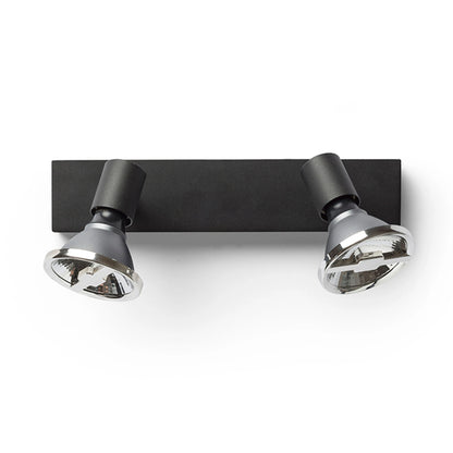 RENDL spotlight TRICA II wall black 230V GU10 2x25W R13374 5