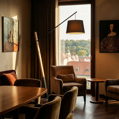 RENDL floor lamp DANTE floor black wood 230V LED E27 15W R13653 5