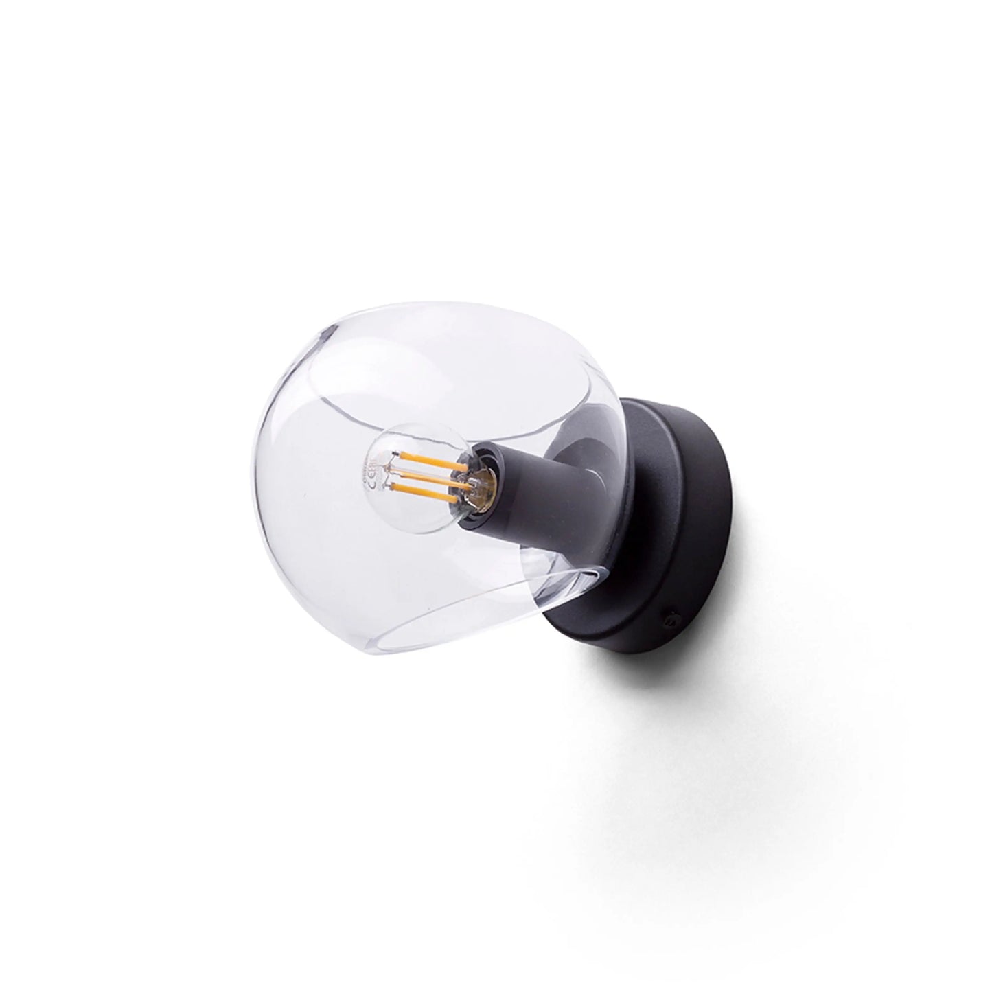 RENDL wall lamp SOLARIS surface mounted clear glass/black 230V LED E14 7W R13994 7