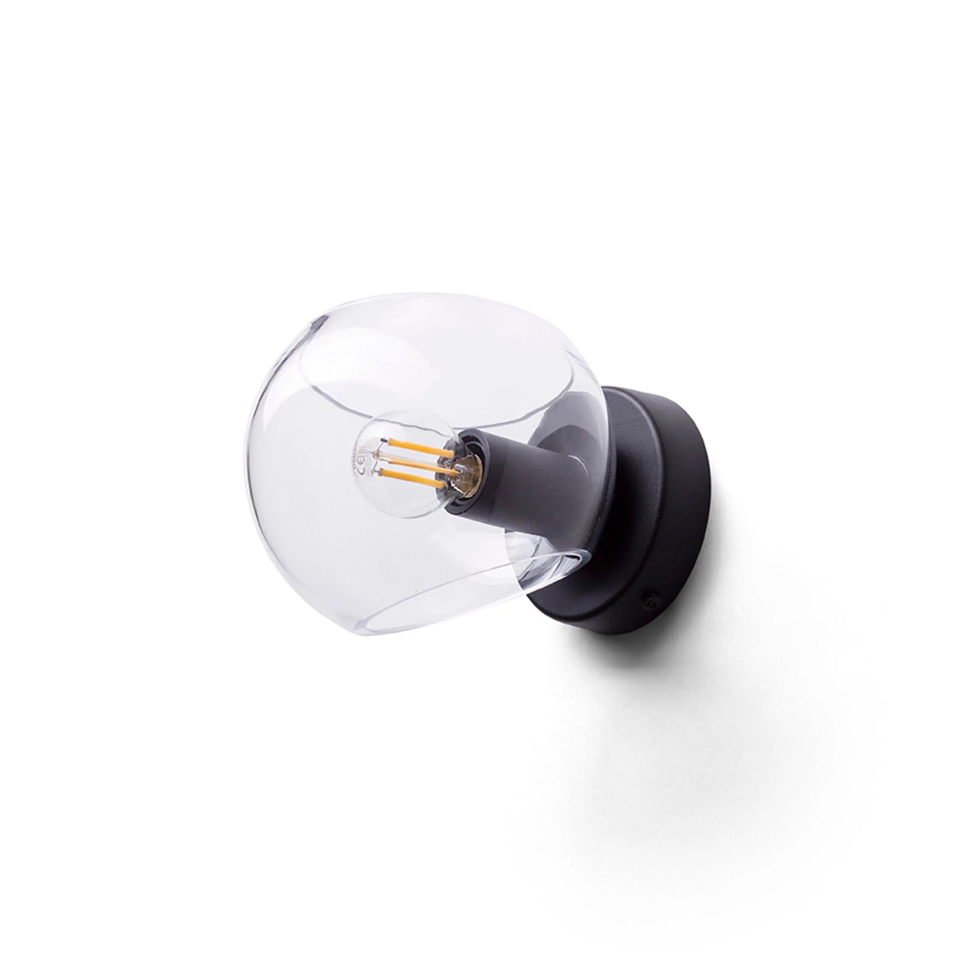 RENDL wall lamp SOLARIS surface mounted clear glass/black 230V LED E14 7W R13994 7