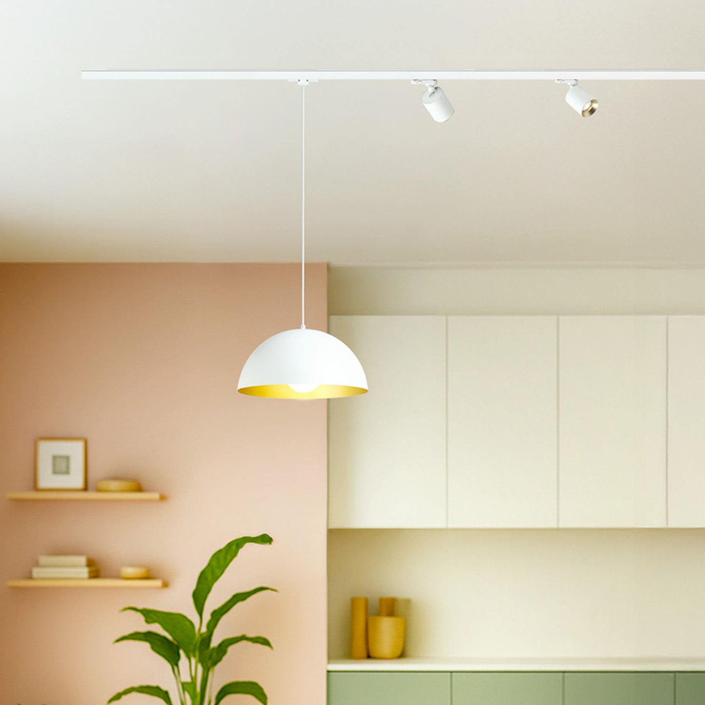 RENDL 3-circuit track system GLADYS 30 for 3-circuit tracks white/gold 230V LED E27 15W R14507 3